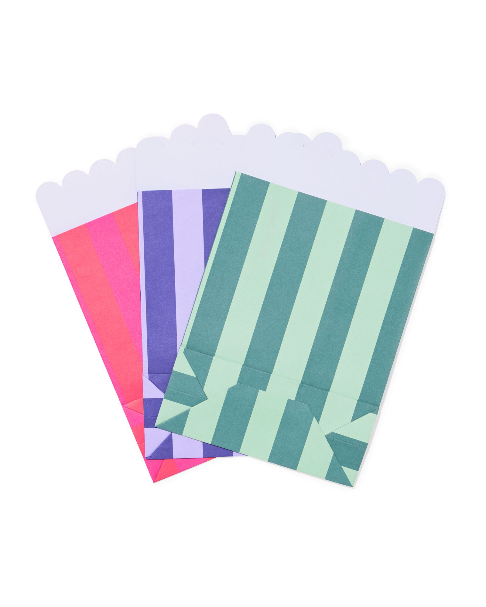 sacs cadeaux 17x26cm ray&eacute;s - lot de 3 - 14700553 - HEMA