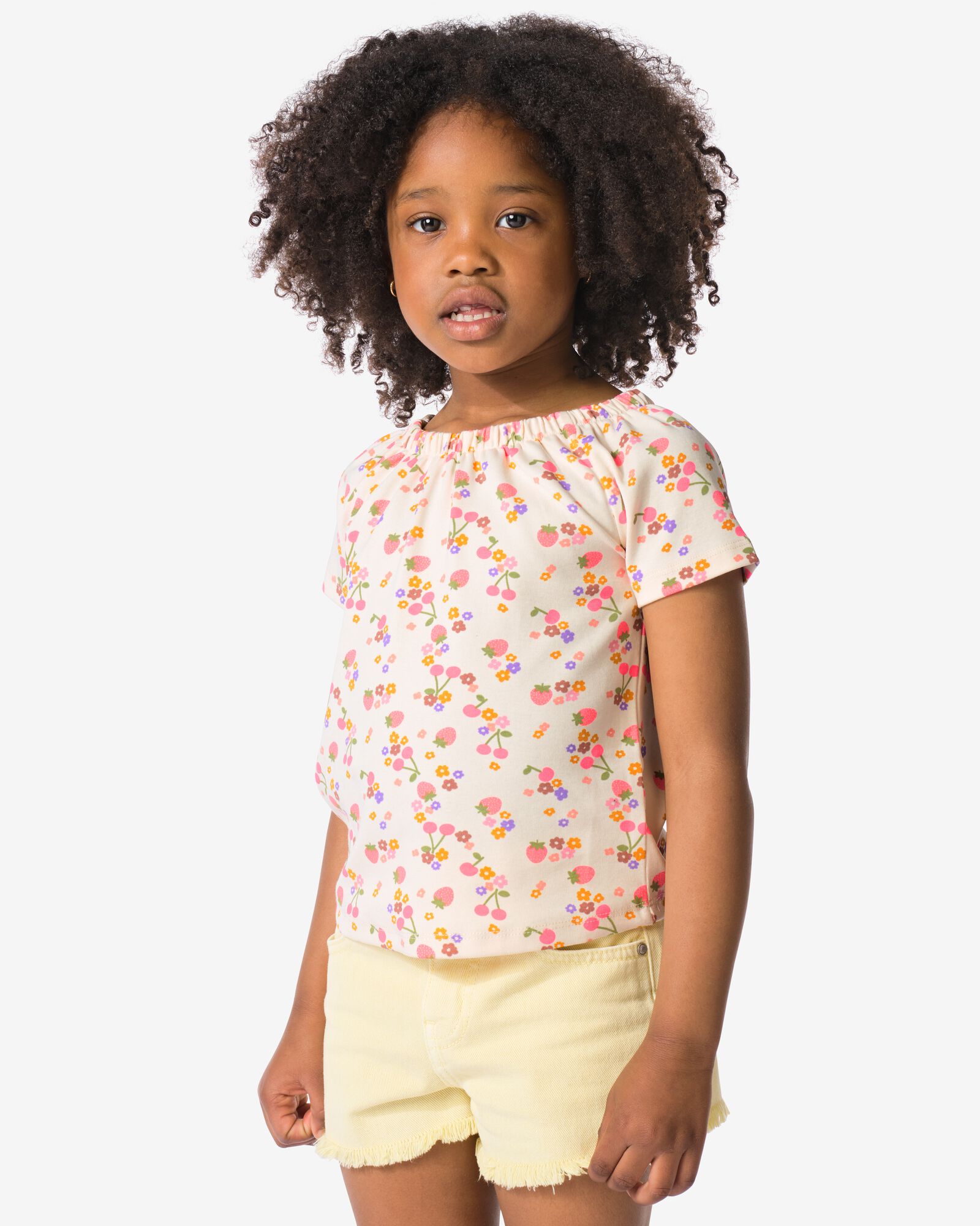 t-shirt enfant jersey fraises &eacute;cru &eacute;cru - 30824108ECRU - HEMA