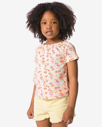 t-shirt enfant jersey fraises &eacute;cru &eacute;cru - 30824108ECRU - HEMA