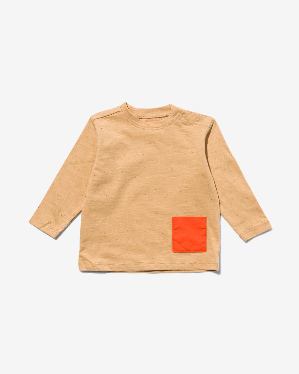 Baby-Shirt mit Tasche braun - 1000029747 - HEMA
