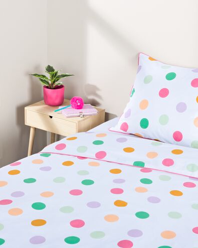 housse de couette enfant 140x200 coton doux pois - 5730225 - HEMA