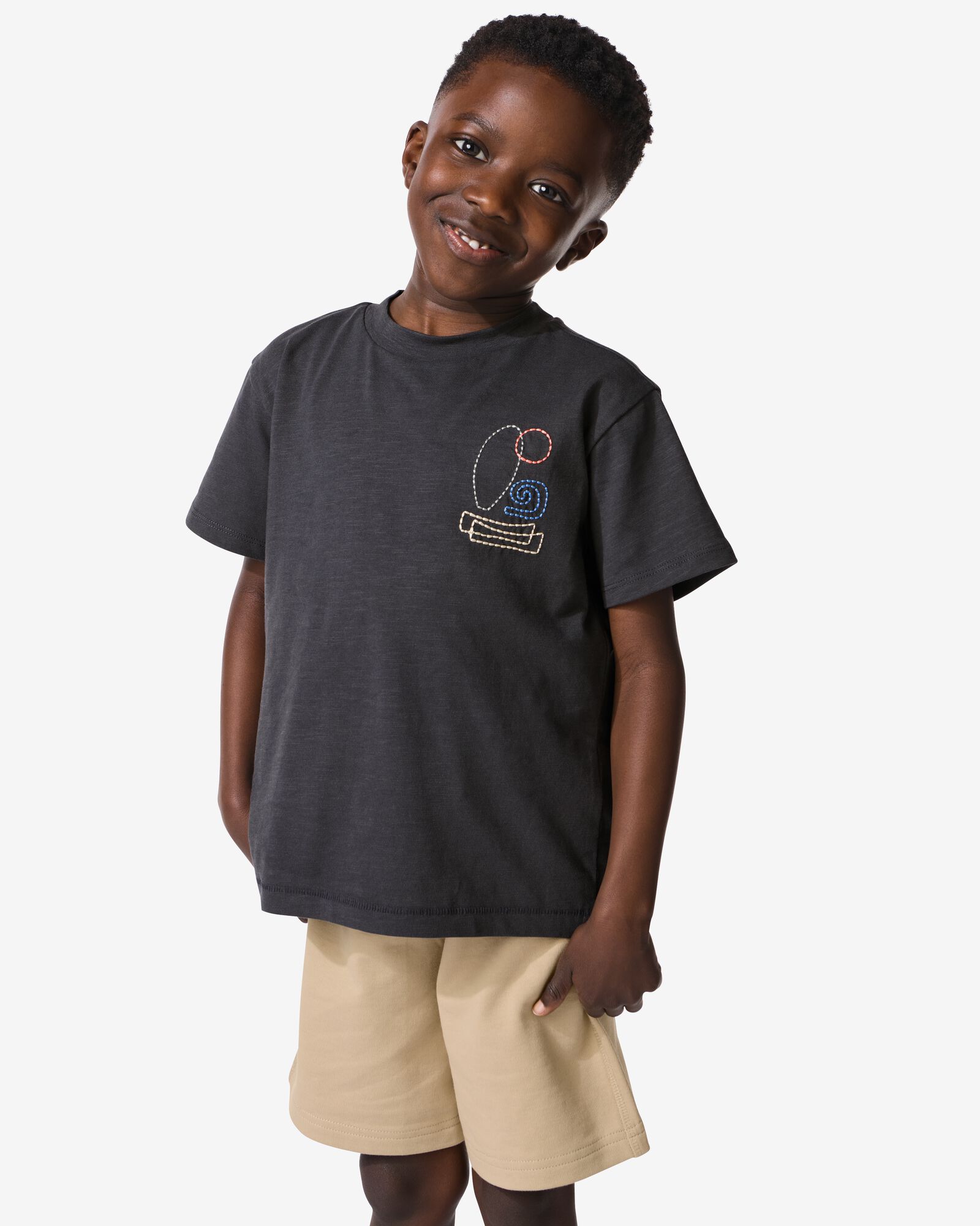 t-shirt enfant  gris fonc&eacute; gris fonc&eacute; - 30720004DARKGREY - HEMA