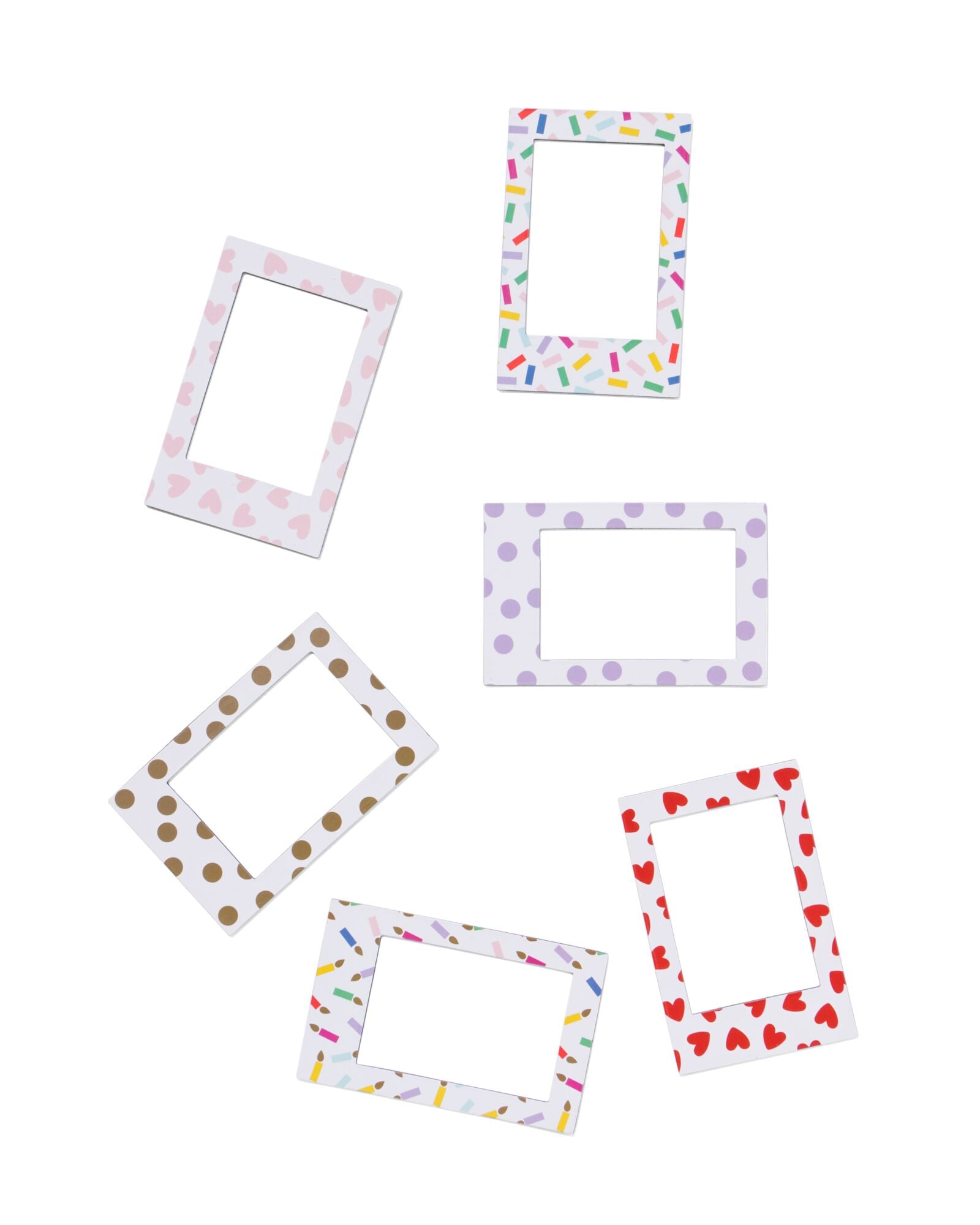 cadres photo magn&eacute;tiques confetti - lot de 6 - 60310028 - HEMA