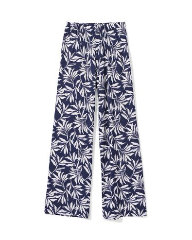 Damenhose Mila, Wide Fit, Jersey, Bl&auml;tter dunkelblau dunkelblau - 36203530DARKBLUE - HEMA