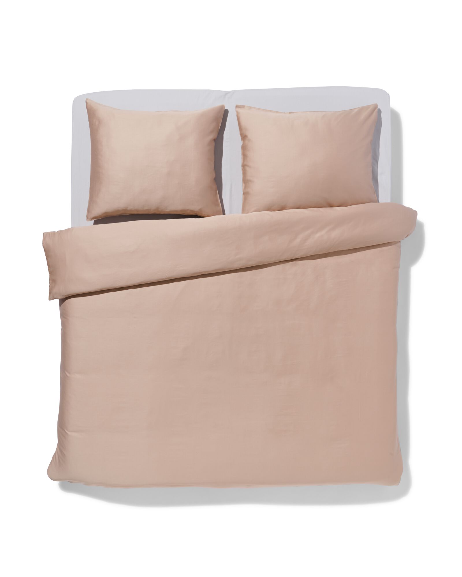 dekbedovertrek satijn 200x200/220 effen taupe - 5790153 - HEMA