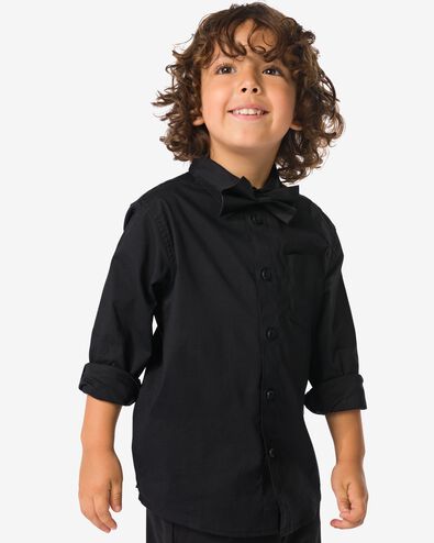 Kinderoberhemd mit Schleife schwarz - 30790515BLACK - HEMA
