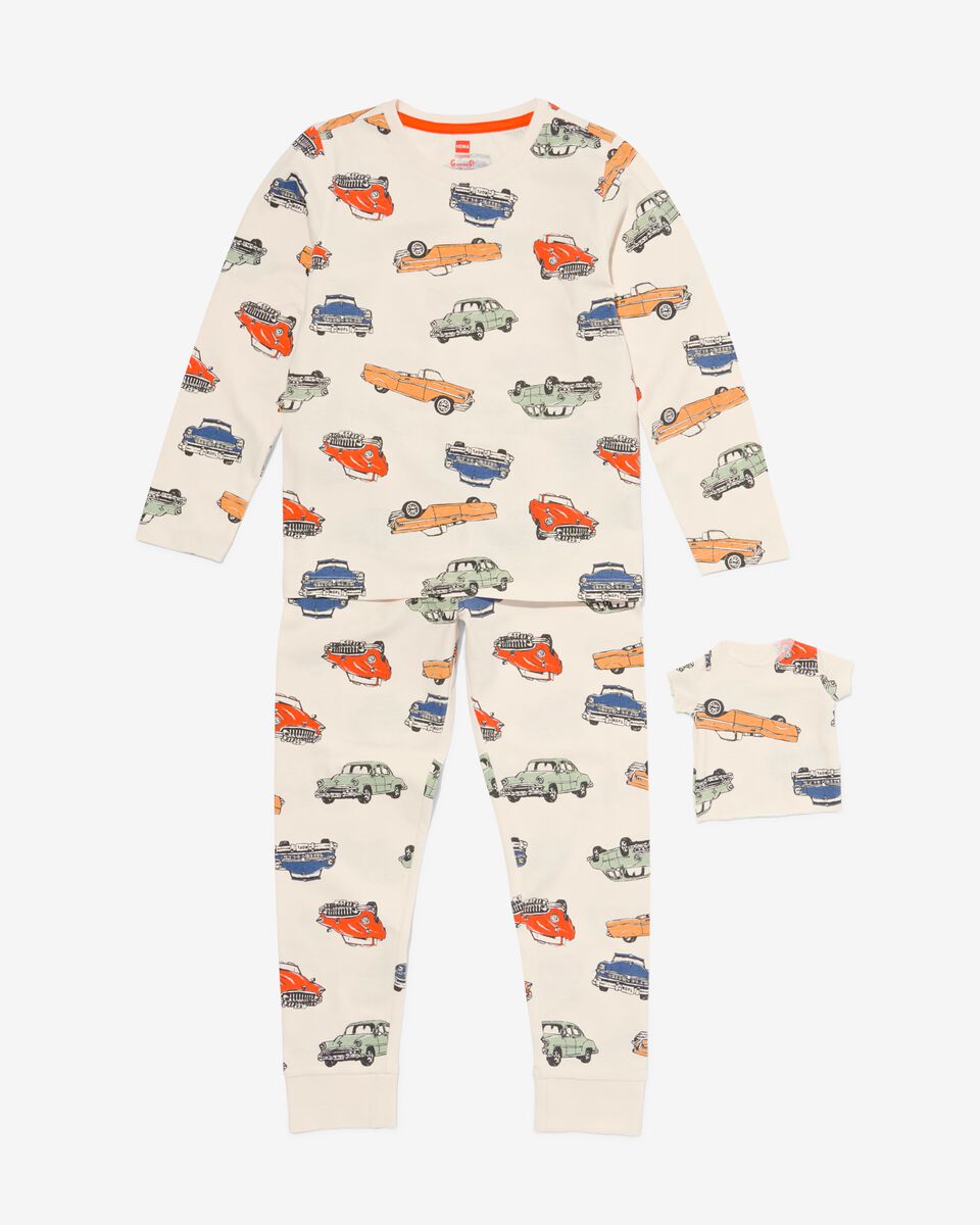 Kinder-Pyjama, Autos, mit Puppen-Nachthemd beige beige - 1000030176 - HEMA