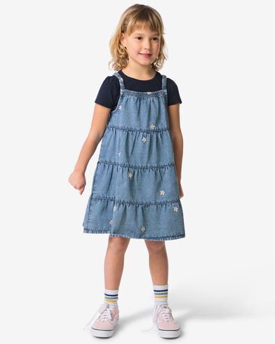 robe enfant trap&egrave;ze fleurs bleu bleu - 30844600BLUE - HEMA