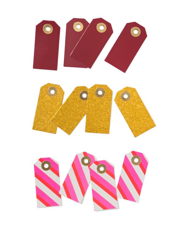 étiquettes cadeaux - 12 pièces - 25300077 - HEMA
