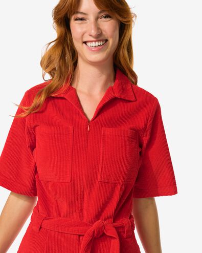 Damen-Jumpsuit Lena, Cord rot - 36289085RED - HEMA