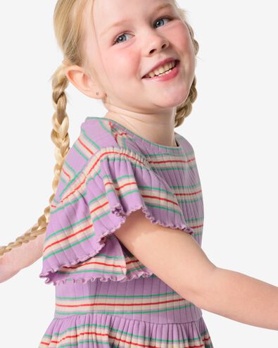 robe enfant avec côtes violet 86/92 - 30834451 - HEMA
