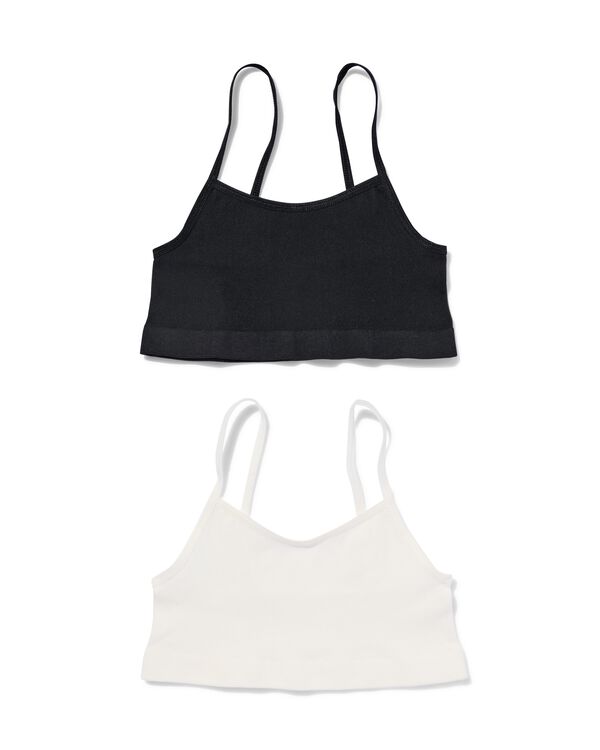 2 hauts enfant sans coutures c&ocirc;te blanc blanc - 19360160WHITE - HEMA