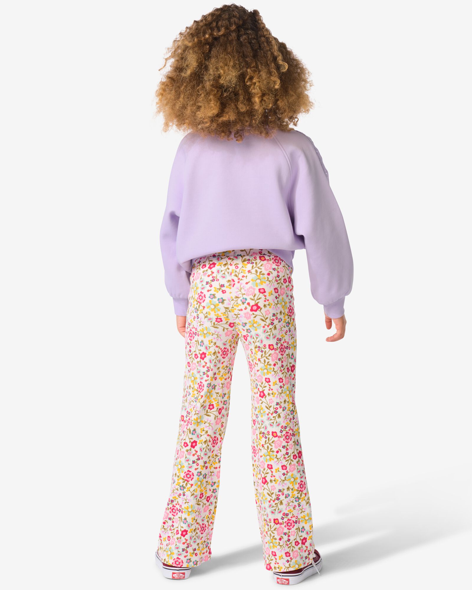 Ausgestellte Kinderleggings mit Blumen ecru 98/104 - 30842146 - HEMA