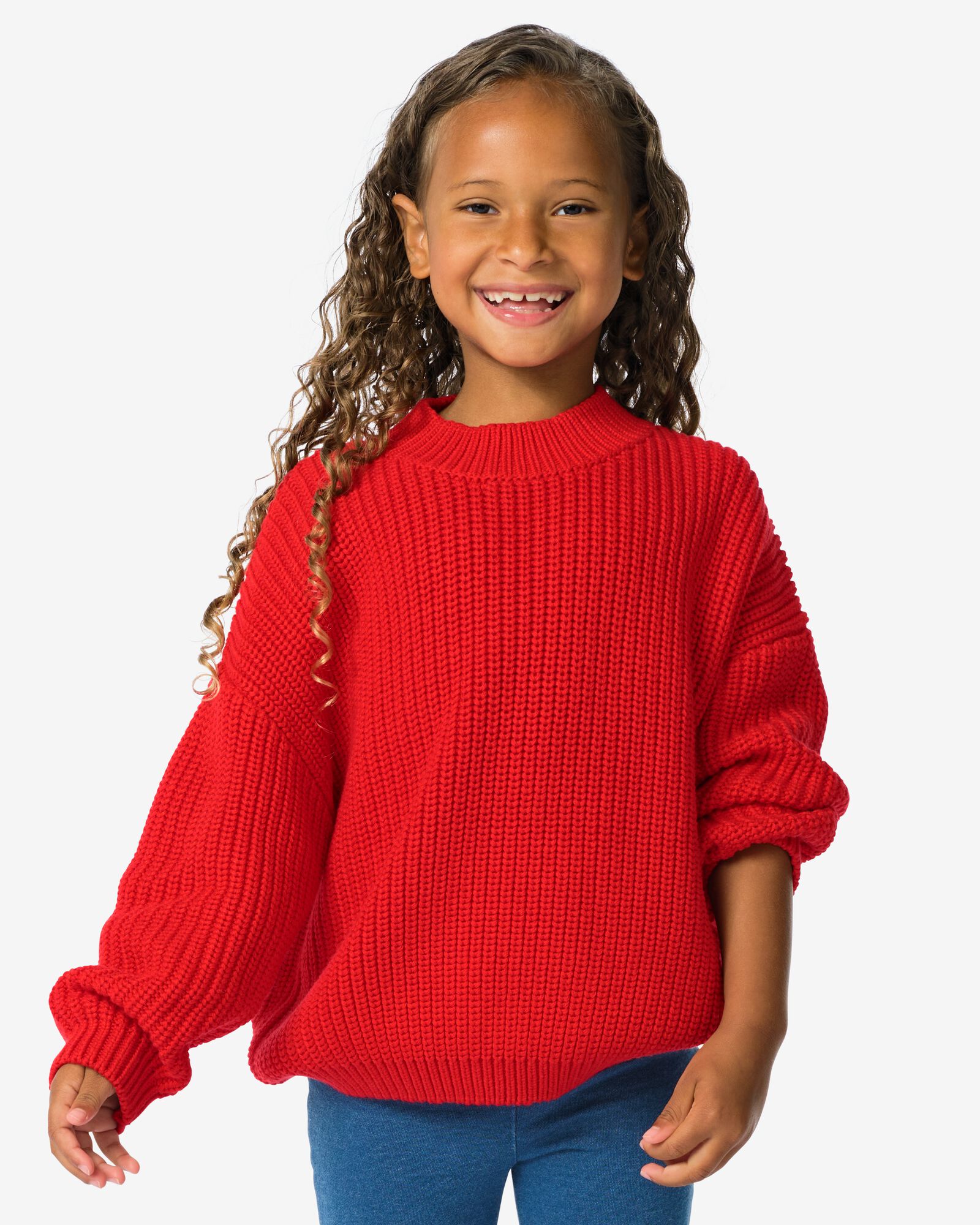 pull enfant en maille ray&eacute; rouge - 30842467RED - HEMA