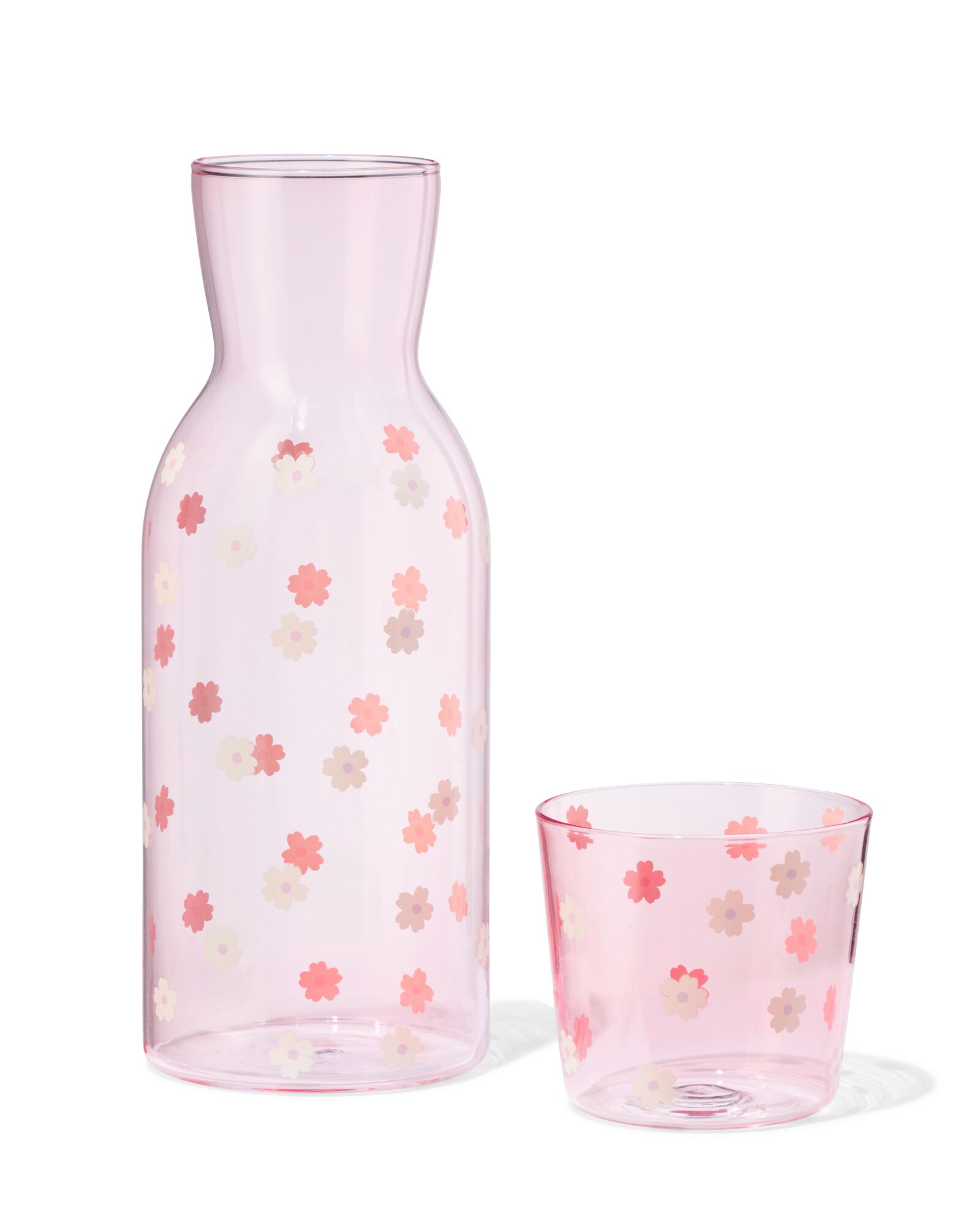 carafe 1000 ml avec verre fleurs - 61104509 - HEMA