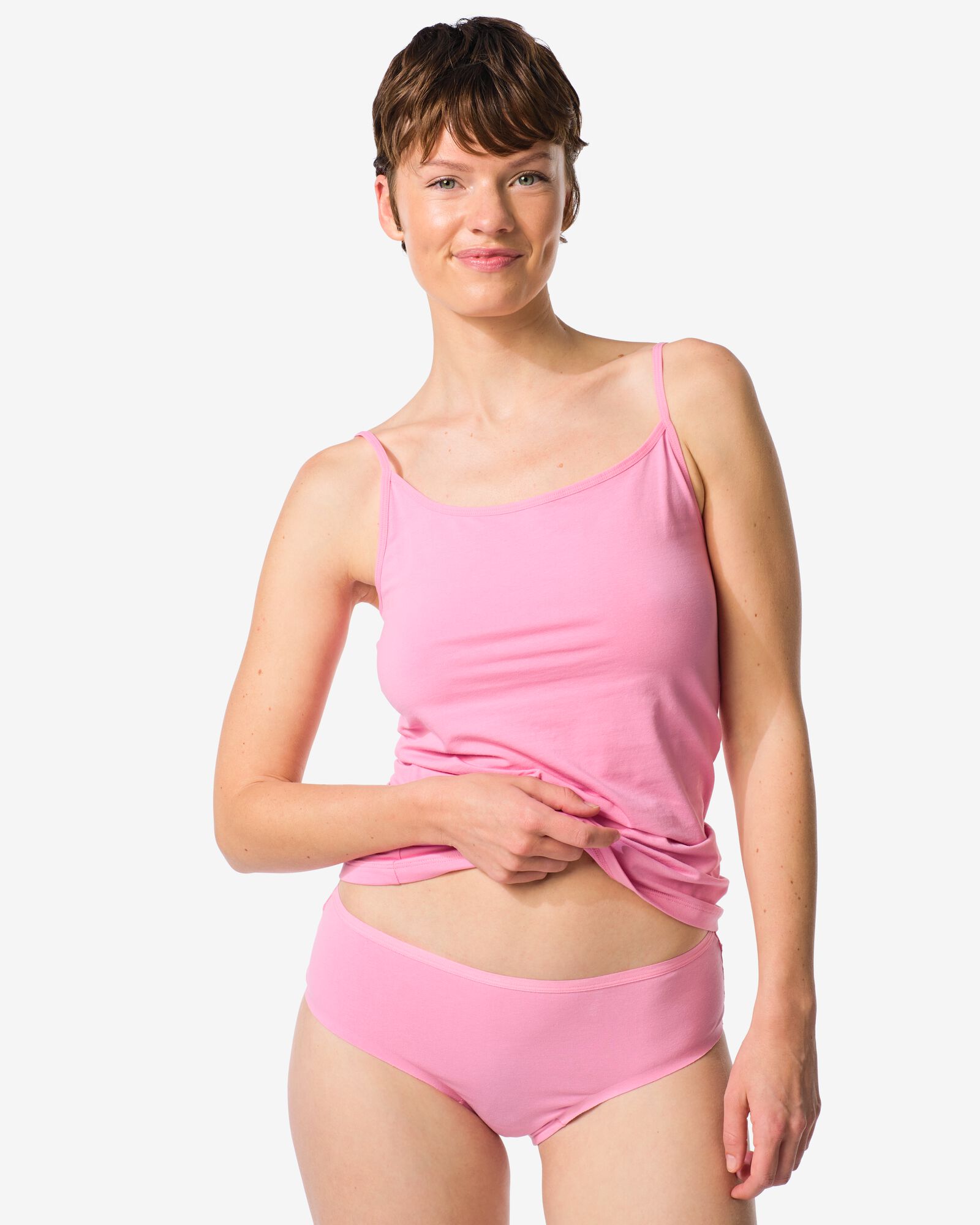 dameshipster katoen met kant roze - 19601835PINK - HEMA