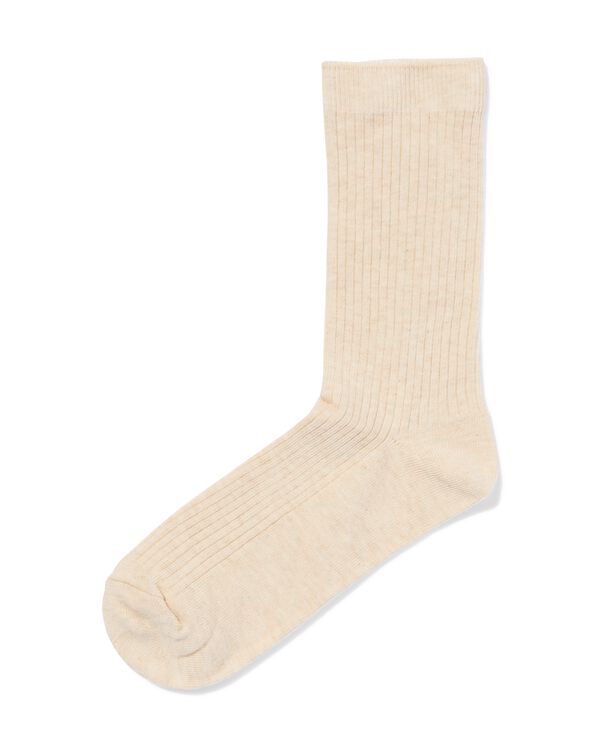 chaussettes c&ocirc;tel&eacute;es femme beige beige - 4290450BEIGE - HEMA