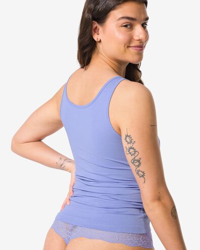 Damenunterhemd aus Baumwolle blau - 19650585BLUE - HEMA
