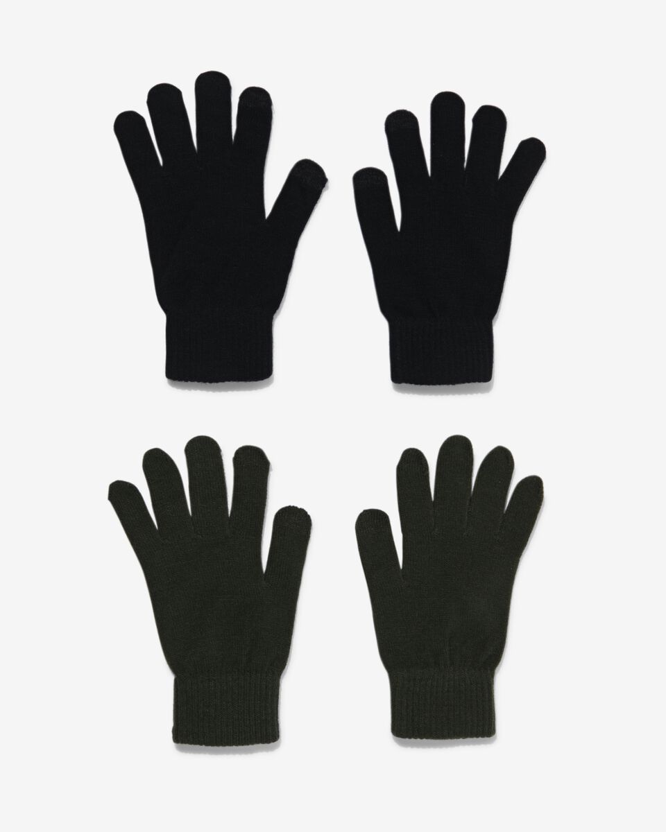 2er-Pack Herren-Handschuhe, touchscreengeeignet schwarz L/XL - 16500427 - HEMA