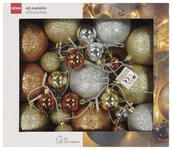 Lichterkette, Weihnachtsbaumkugeln, 40 LED, 3 m - 25530323 - HEMA