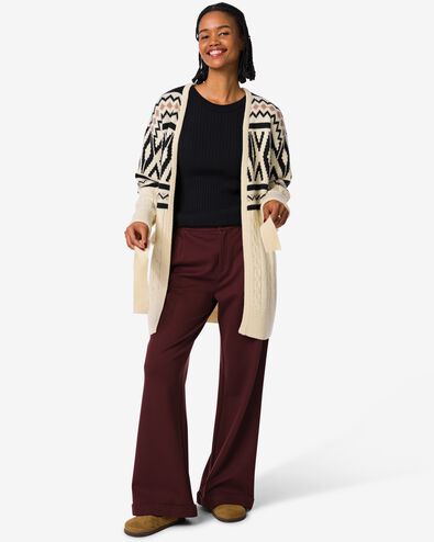 cardigan femme Oona graphique blanc cass&eacute; - 36205850OFFWHITE - HEMA