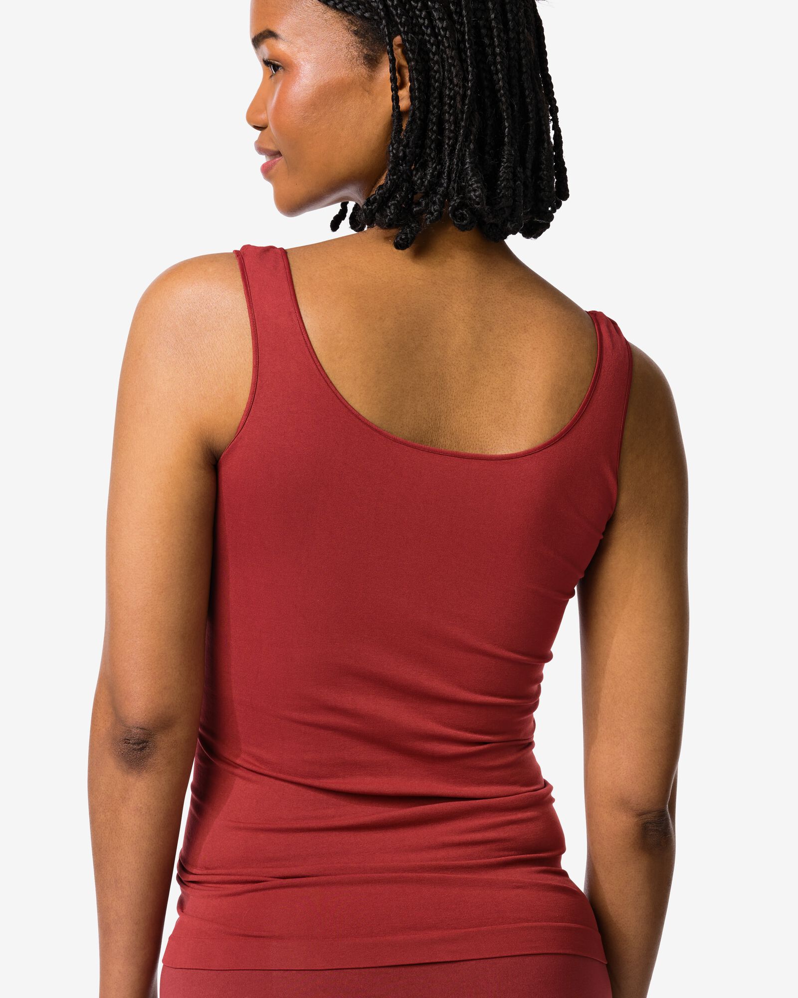 Damenhemd, nahtlos, Mikrofaser, breite Tr&auml;ger dunkelrot dunkelrot - 19601654DARKRED - HEMA