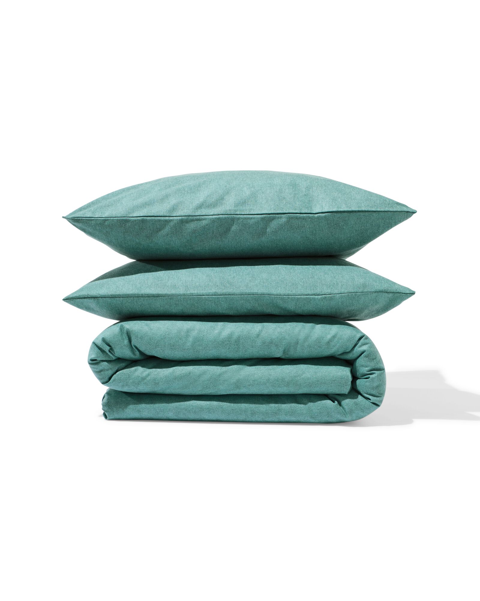 housse de couette 200x200/220cm flanelle m&eacute;lange vert - 5700211 - HEMA