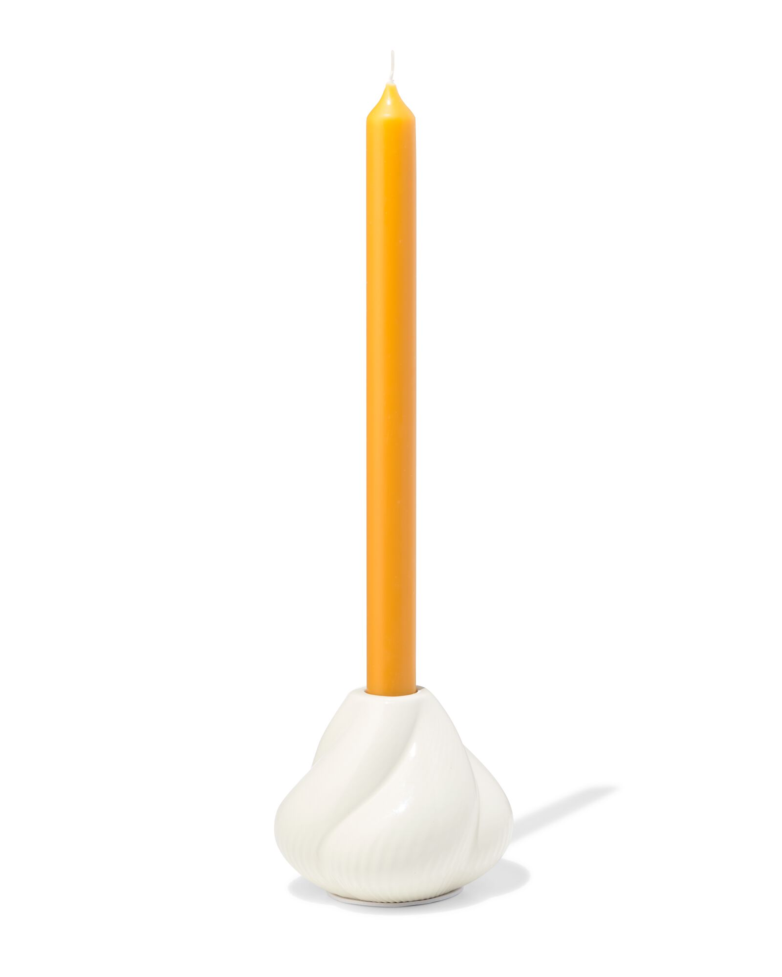 Kerzenst&auml;nder 9,2 x 9 cm, aus Keramik, gedreht, Cremefarbe - 13325090 - HEMA