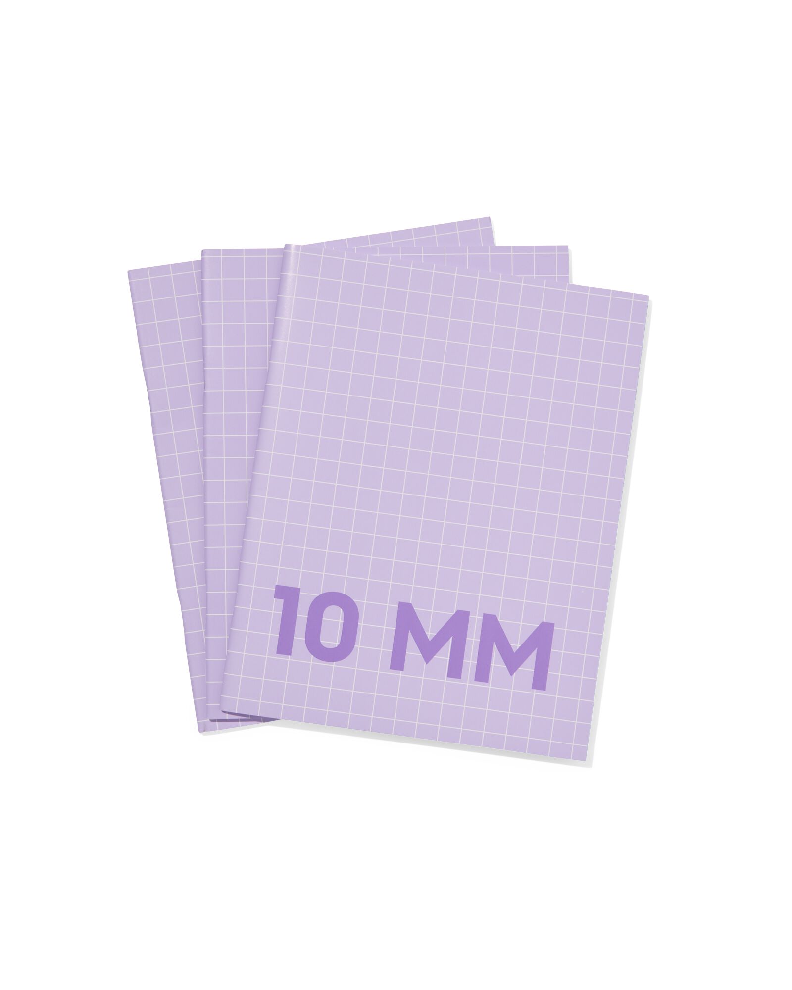 3er-Pack Hefte, violett, DIN A5, kariert (10 x 10 mm) - 14120211 - HEMA