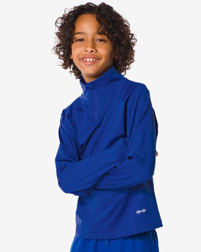 t-shirt sport polaire enfant bleu vif 122/128 - 36090326 - HEMA