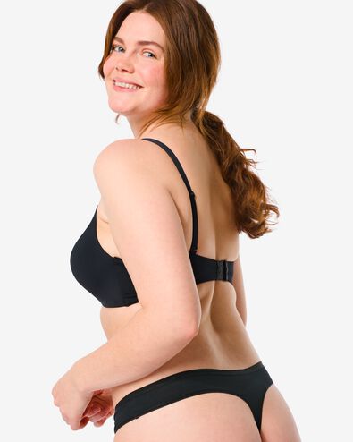 2er-Pack Damen-Strings, Baumwolle/Elasthan schwarz schwarz - 1000030293 - HEMA