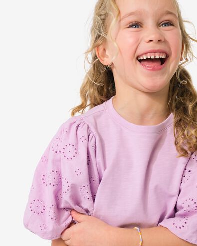 t-shirt enfant jersey brod&eacute; violet violet - 30826102PURPLE - HEMA