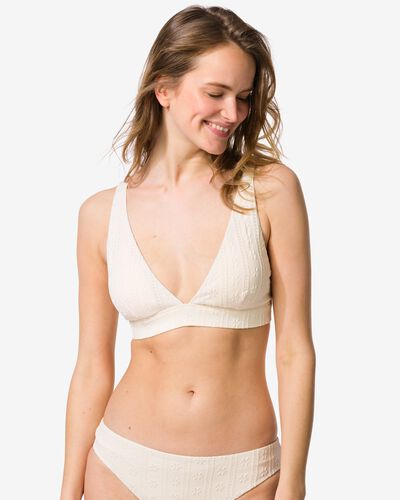 Damen-Bikinioberteil Liv, Triangel-Oberteil, mit Stickerei cremefarben cremefarben - 22360160CREAM - HEMA