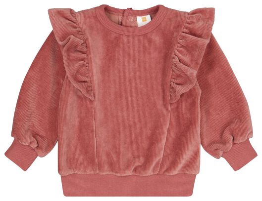 HEMA Baby Sweatshirt, Rüschen, Cord Rosa  - Onlineshop Hema