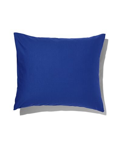 taie d'oreiller 60x70 cm coton doux bleu cobalt - 5130019 - HEMA