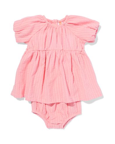 babykledingset A-lijn seersucker strepen rose rose - 33079970PINK - HEMA