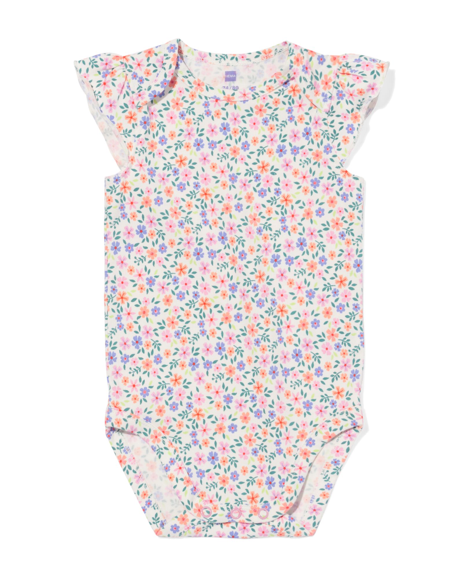 Strampler Baumwolle mit Stretch Blumen multicolor multicolor - 33317240MULTICOLOUR - HEMA