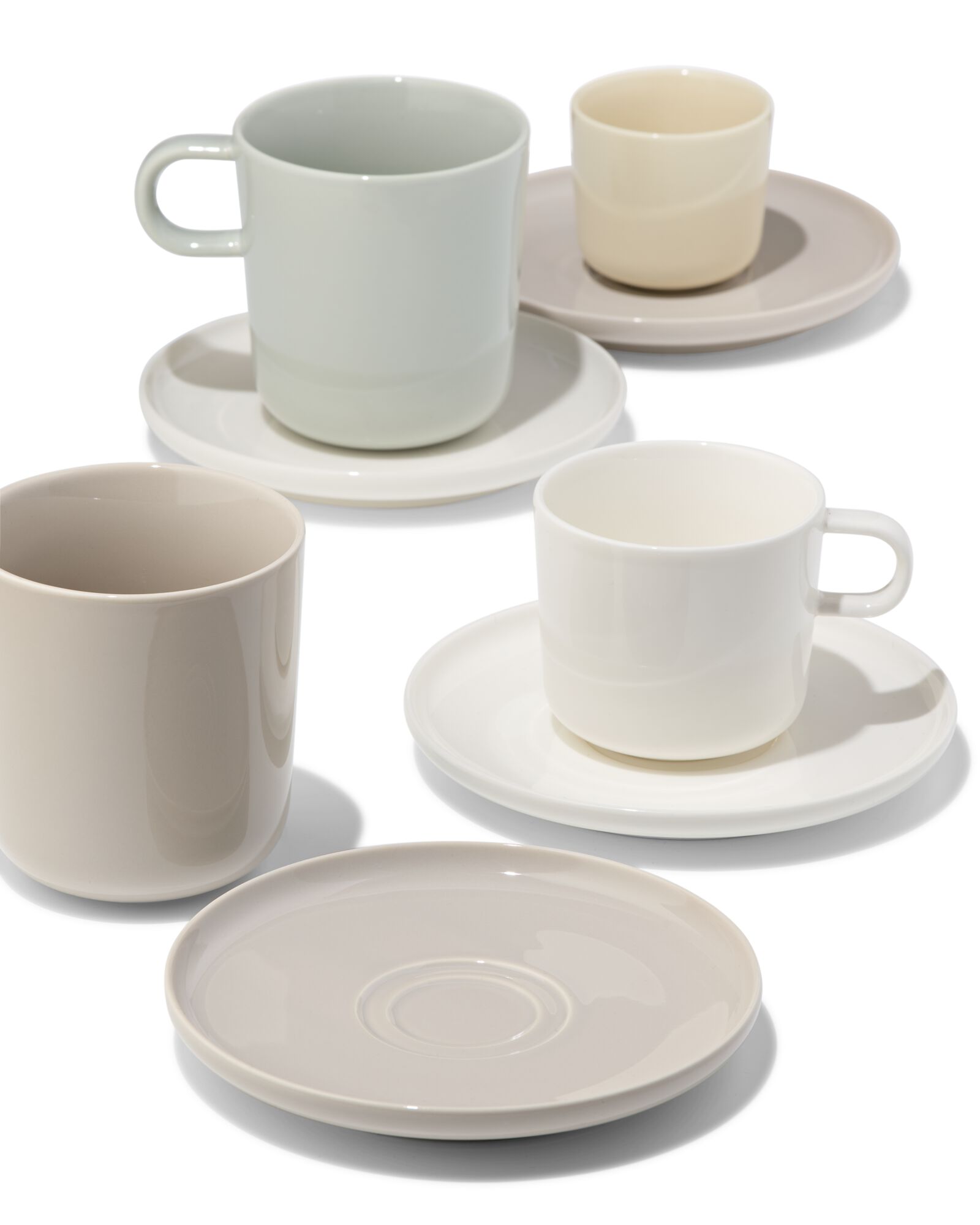cappuccinomok 350ml Knap new bone china blauw - 80660305 - HEMA