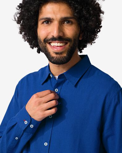 herenoverhemd Louis felblauw felblauw - 2131750BRIGHTBLUE - HEMA
