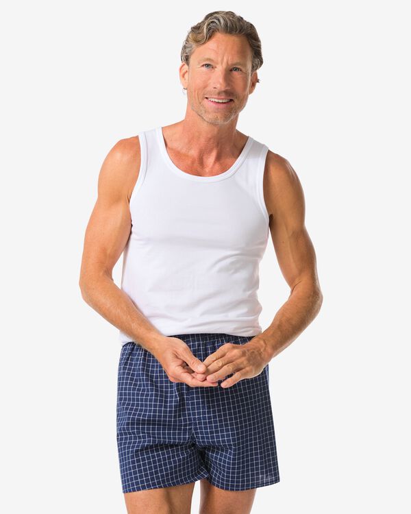 cale&ccedil;on ample homme carreaux bleu fonc&eacute; bleu fonc&eacute; - 19190480DARKBLUE - HEMA