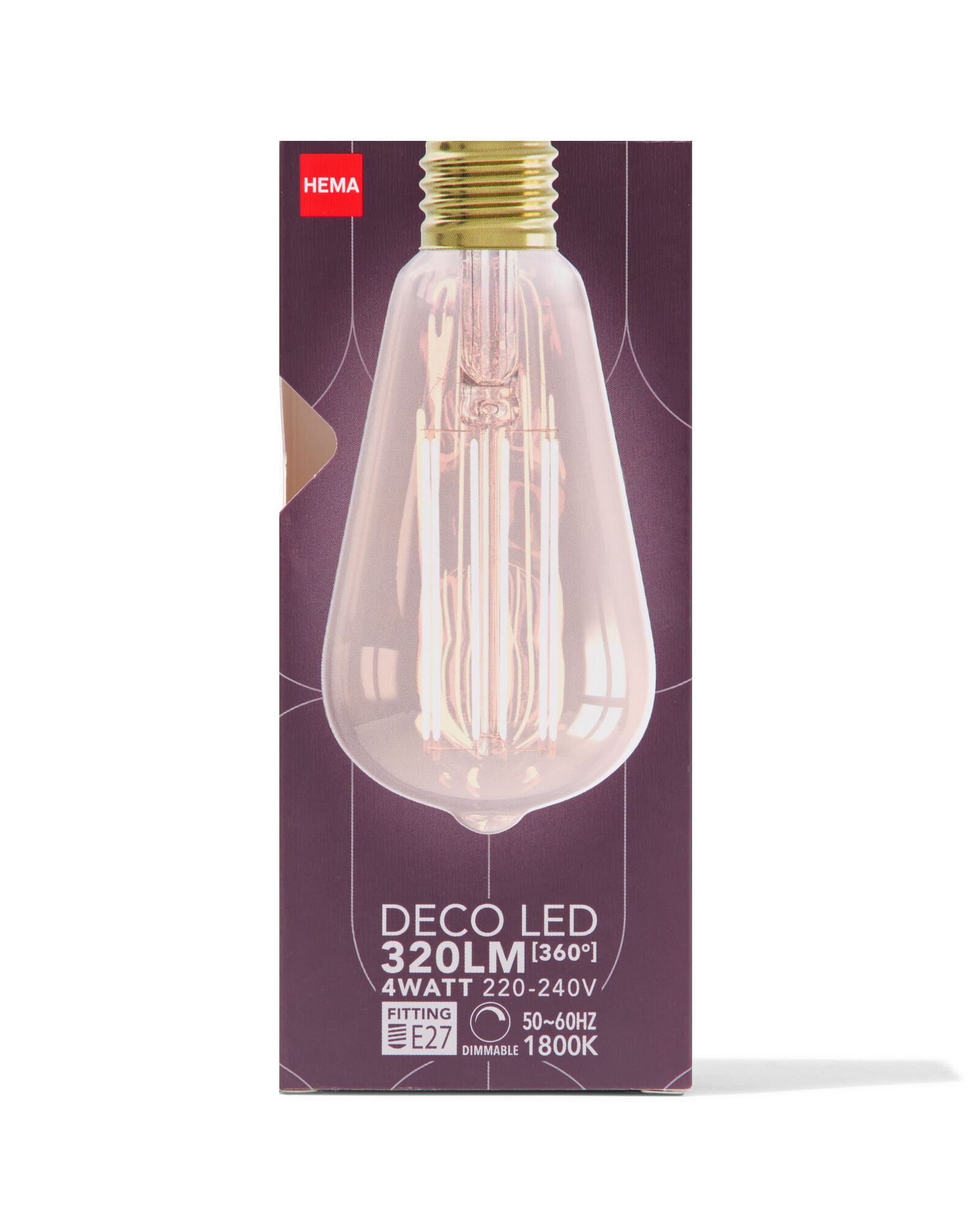 ampoule led edison dor&eacute;e E27 4W 320lm - 20070071 - HEMA