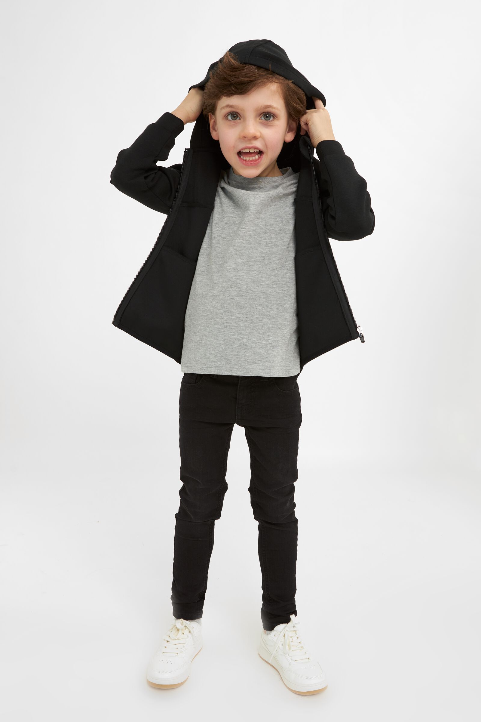 gilet sweat enfant noir - 1000026223 - HEMA