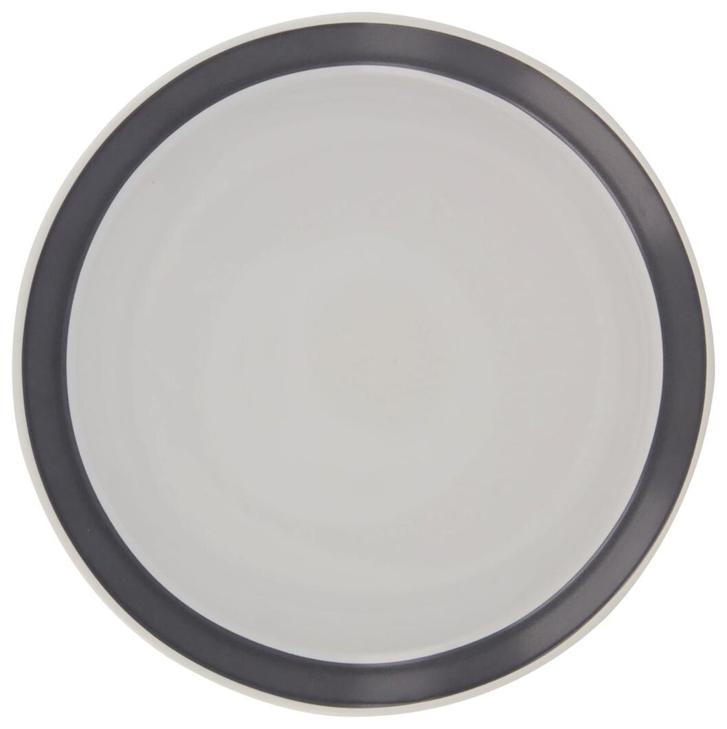 assiette Ø18.5cm Chicago blanc/noir - 9602149 - HEMA