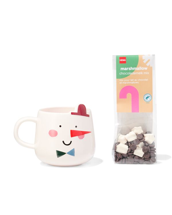 mok sneeuwman met marshmallow chocomix 50gram - 24562207 - HEMA