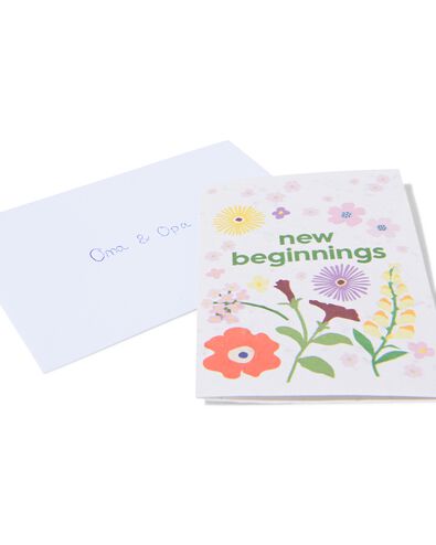 wenskaart 'new beginnings' met zaadjes - 41800632 - HEMA
