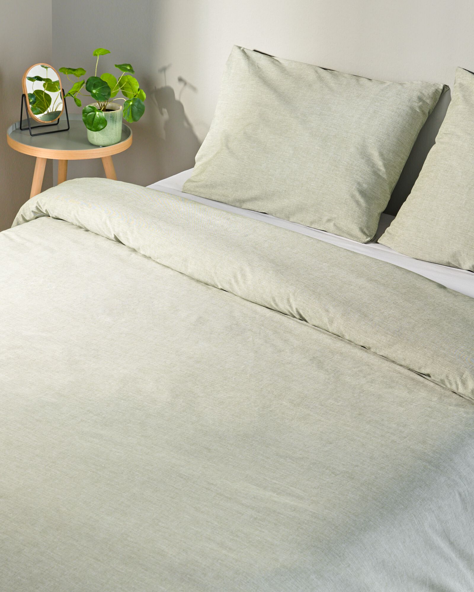 Bettbezug 240 &times; 200/220 cm Chambray Gr&uuml;n - 5790232 - HEMA