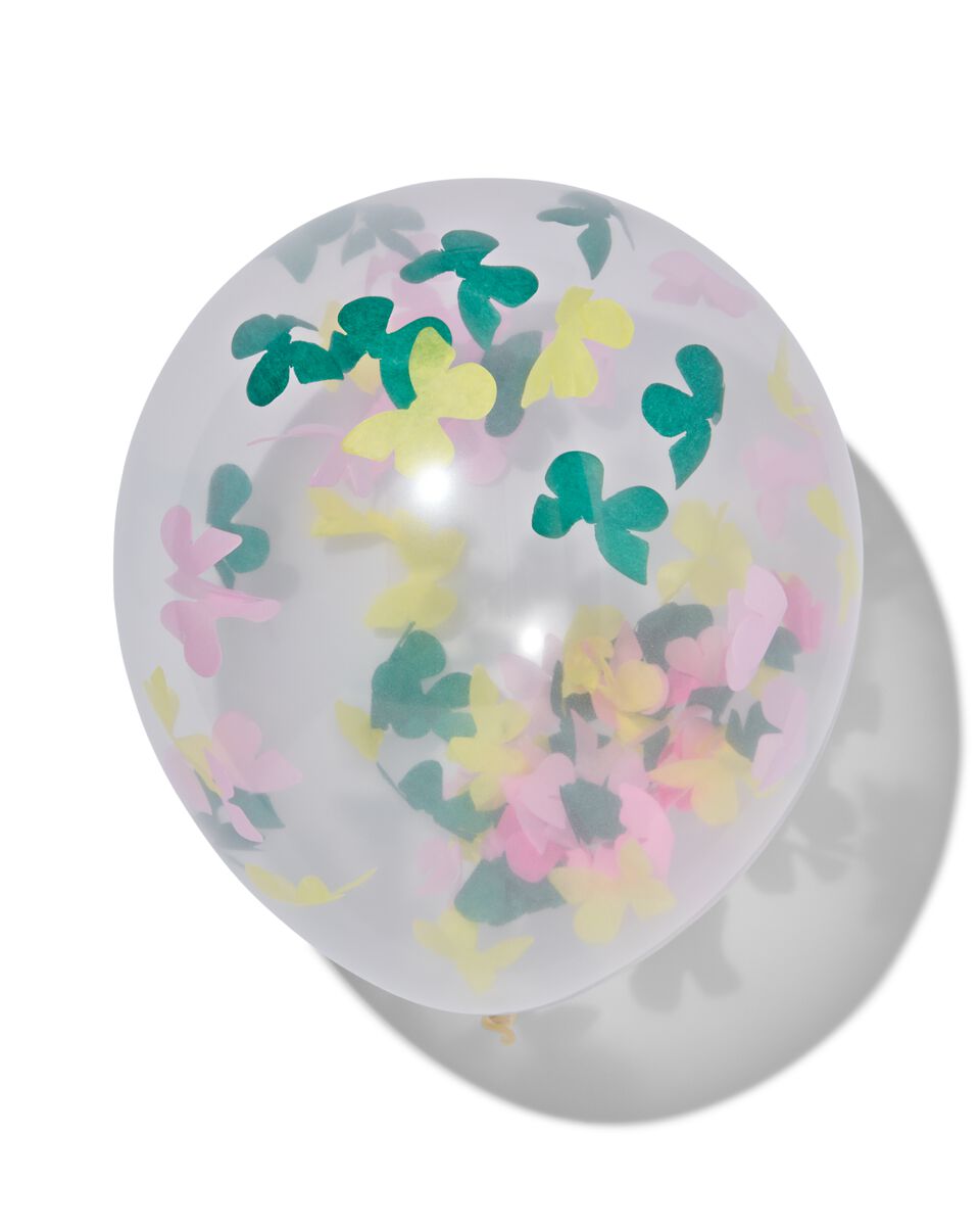 Aap Verwacht het Schoolonderwijs confetti ballonnen 30cm vlinder - 6 stuks - HEMA