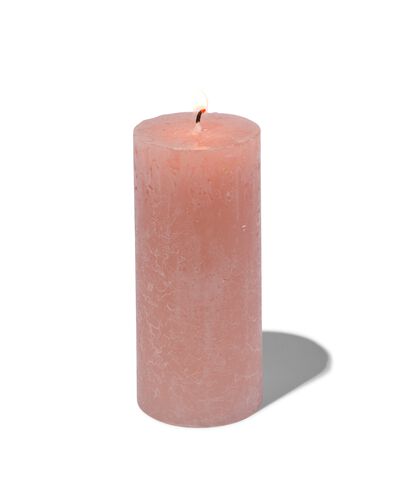 rustikale Kerze, 5  x 11 cm, lachsfarben rosa 5 x 11 - 13501942 - HEMA
