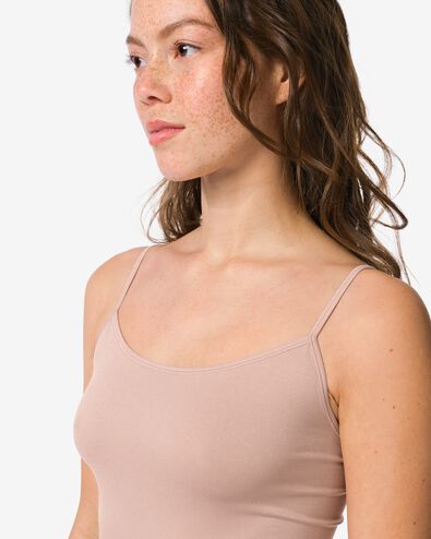 d&eacute;bardeur femme sans couture microfibre bretelles spaghetti beige - 19607630BEIGE - HEMA