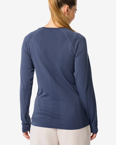 damessportshirt naadloos donkerblauw donkerblauw - 36030228DARKBLUE - HEMA